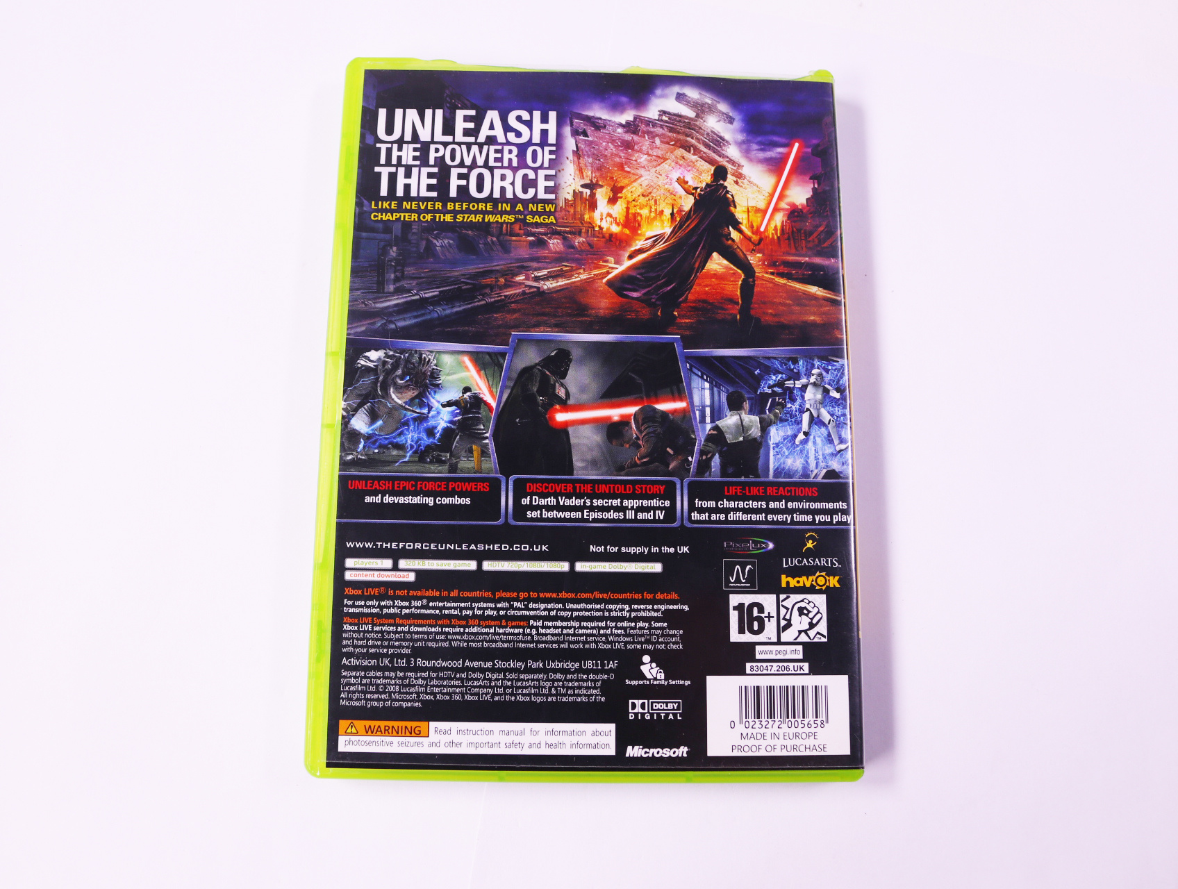 Xbox 360 - Star Wars: The Force Unleashed - productfoto 2