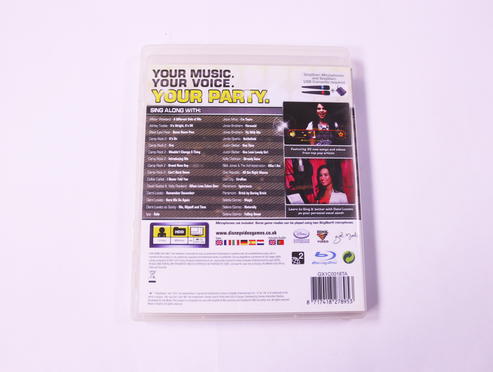PlayStation 3 - Disney Sing It: Party Hits - productfoto 2