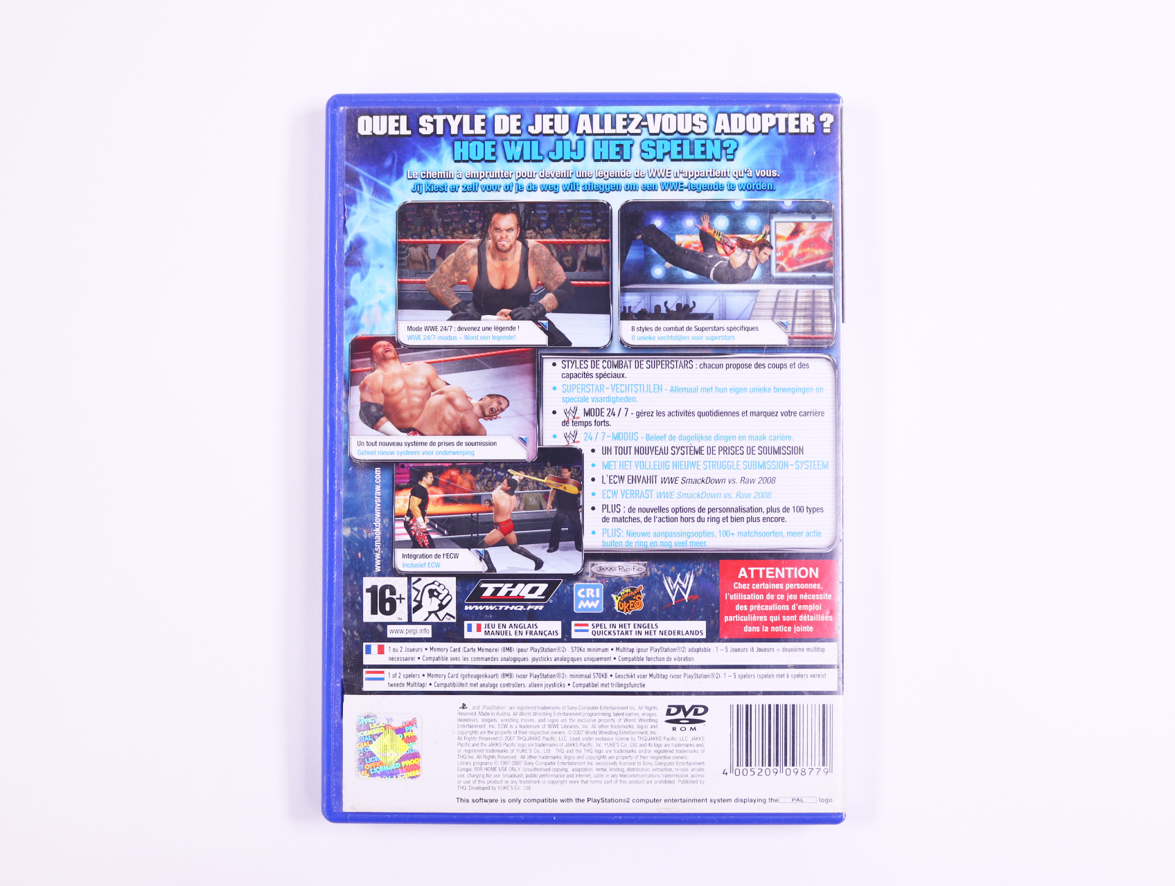 PlayStation 2 - WWE SmackDown vs. Raw 2008 - productfoto 2