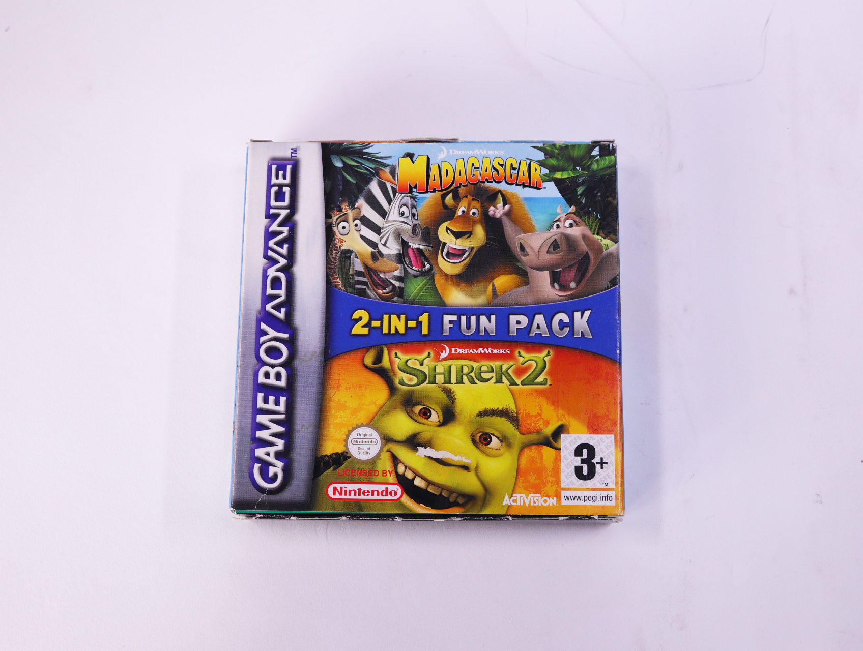 Game Boy Advance - 2 in 1 Fun Pack: Madagascar & Shrek 2 [CIB Boxed] - productfoto 3