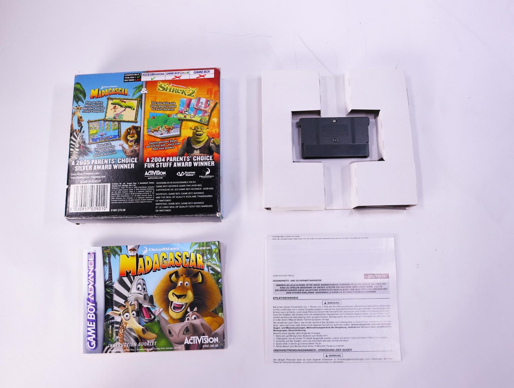 Game Boy Advance - 2 in 1 Fun Pack: Madagascar & Shrek 2 [CIB Boxed] - productfoto 2