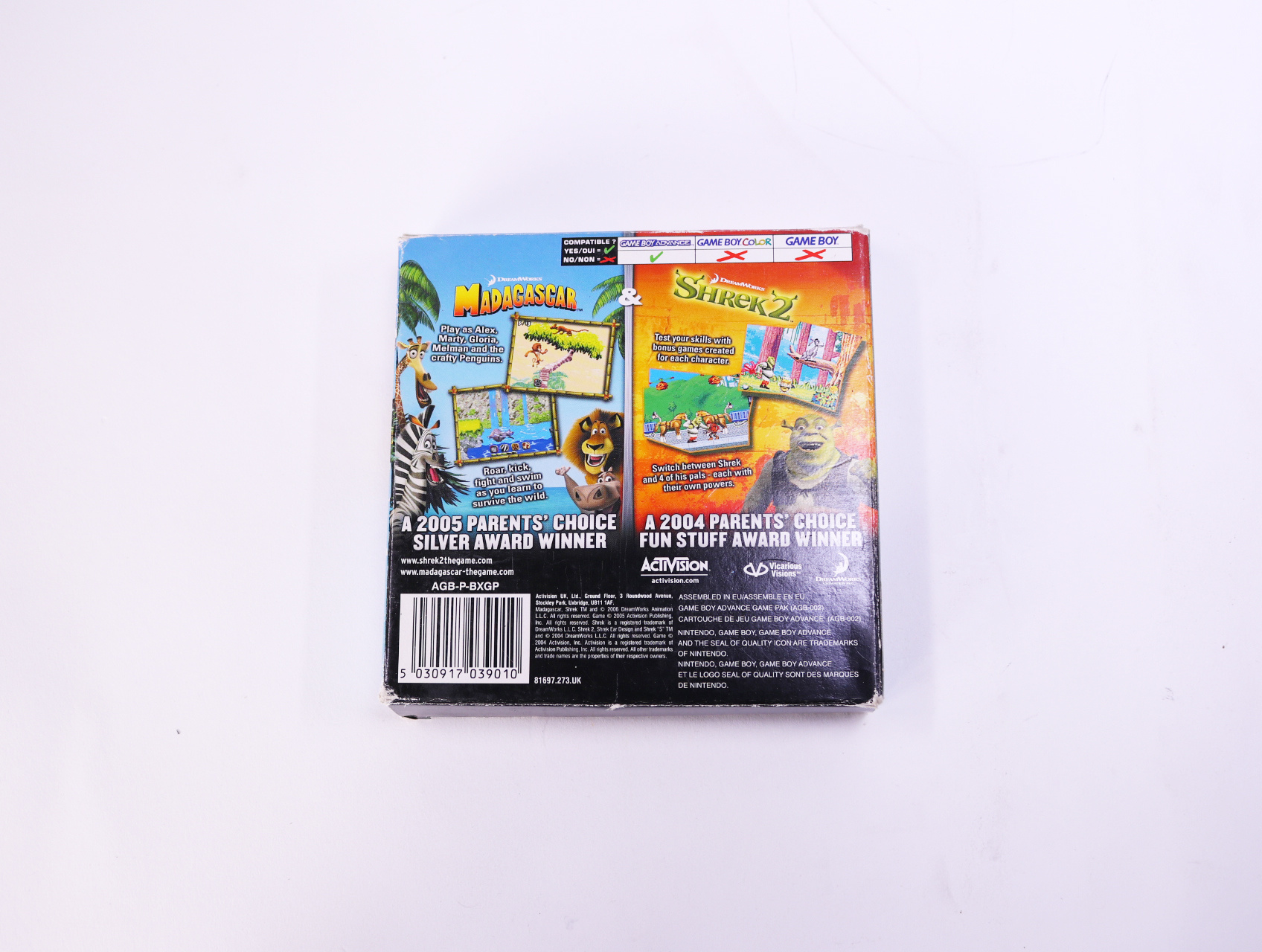 Game Boy Advance - Madagascar & Shrek 2 - Boxed CIB - productfoto 2