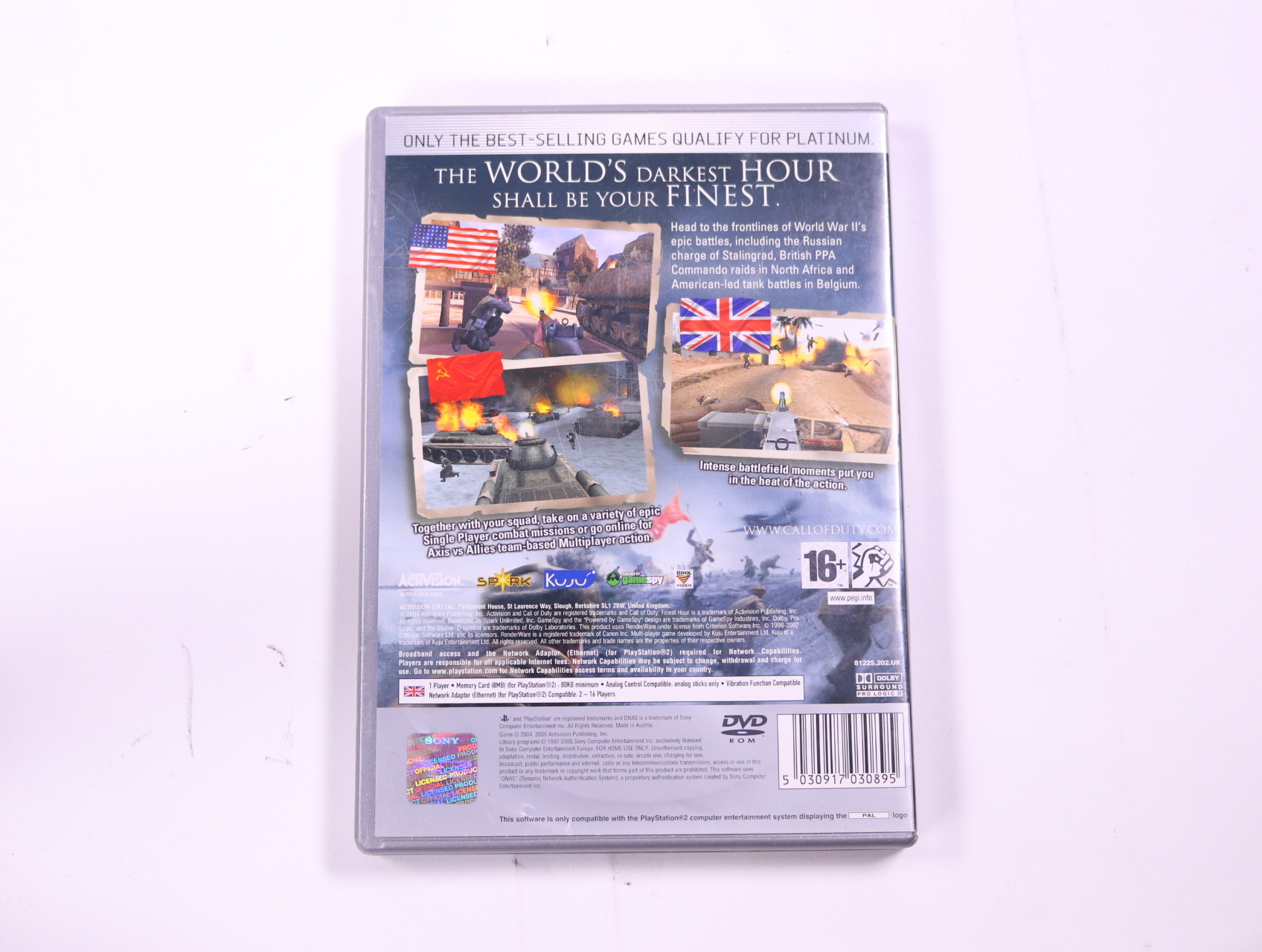 PlayStation 2 - Call of Duty: Finest Hour [Platinum Hits] - productfoto 2