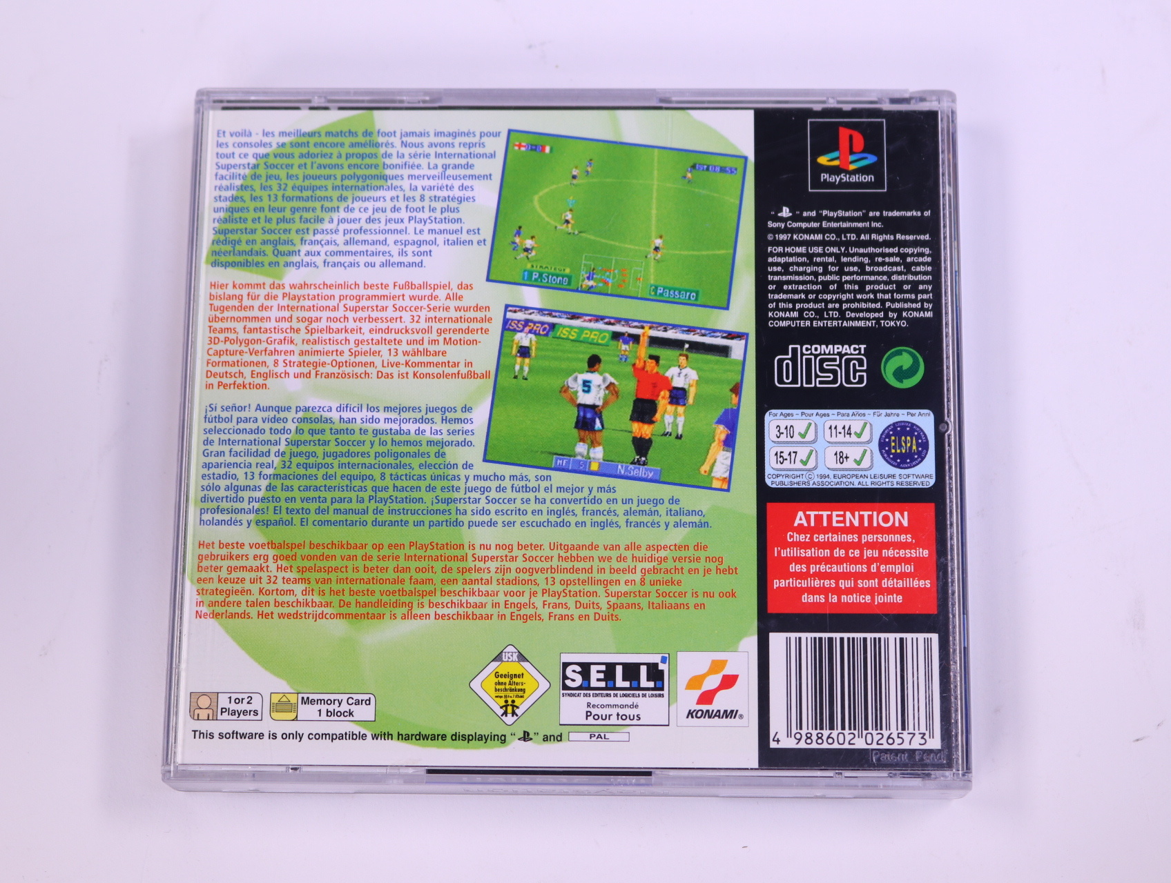 PlayStation 1 - International Superstar Soccer Pro - productfoto 2
