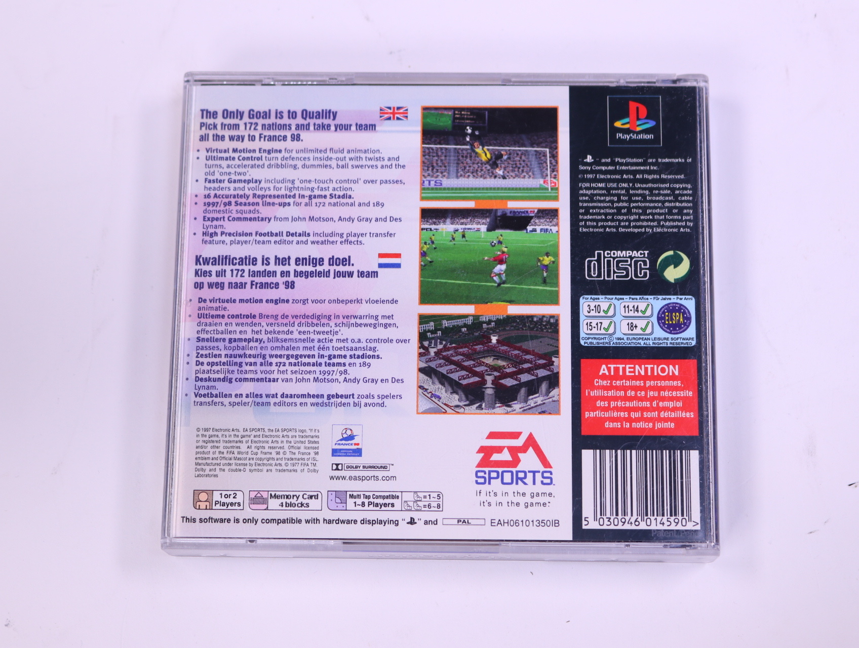 PlayStation 1 - FIFA Soccer - Road To World Cup 98 - productfoto 2