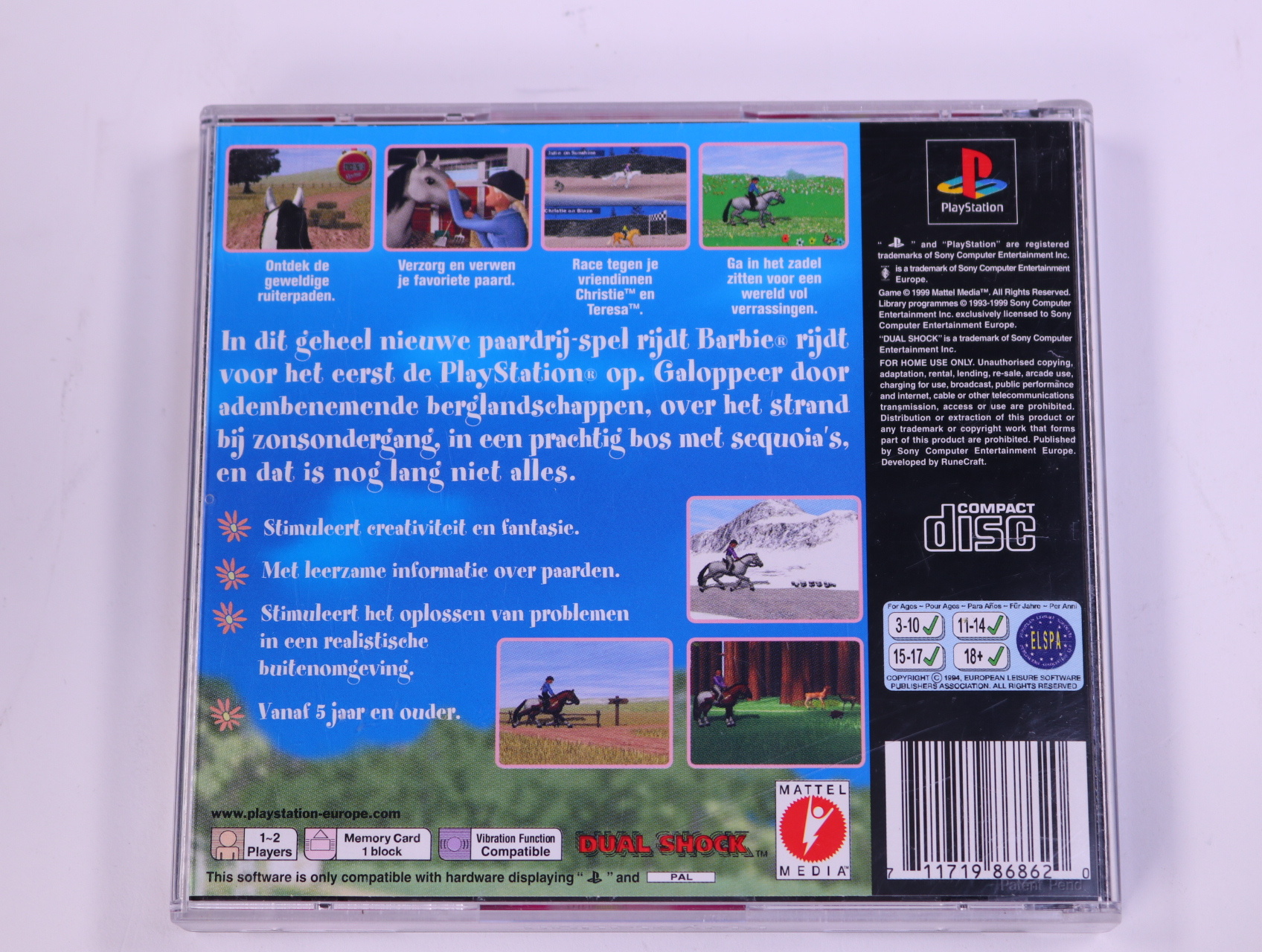 PlayStation 1 - Barbie: Race & Ride - productfoto 2