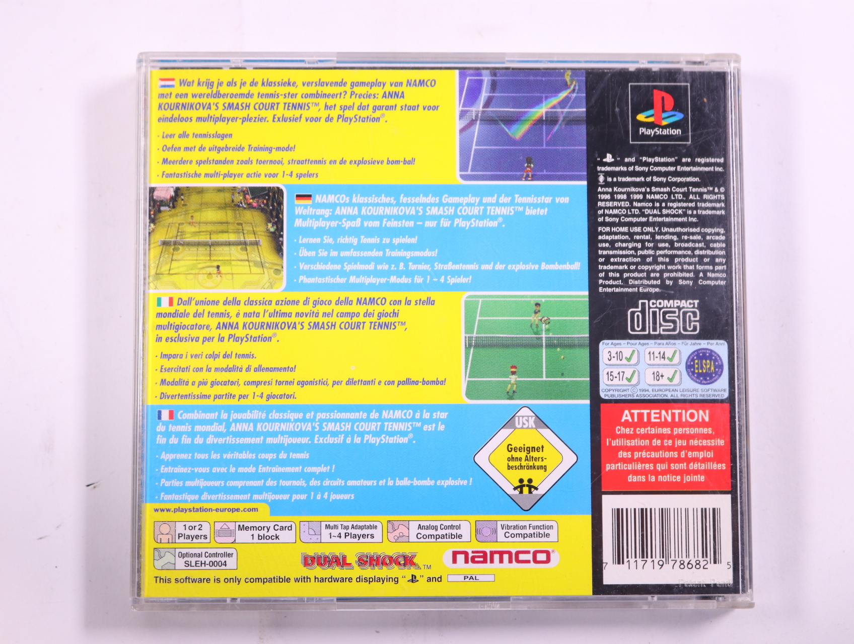 PlayStation 1 - Anna Kournikova's Smash Court Tennis - productfoto 3