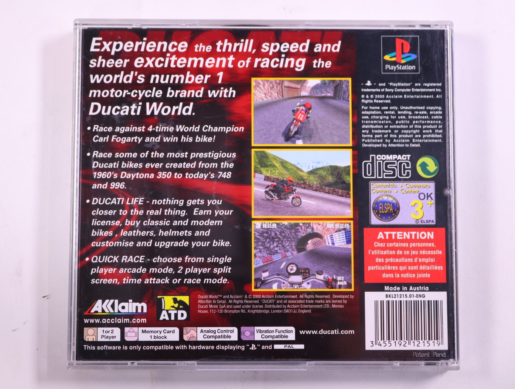 PlayStation 1 - Ducati World Racing Challenge - productfoto 3