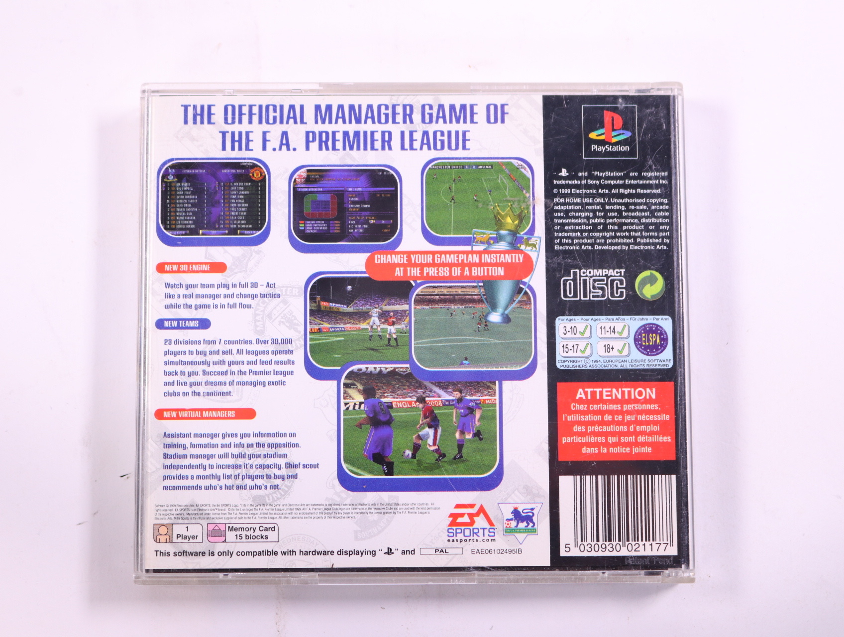 PlayStation 1 - Football Manager 2000 - productfoto 3