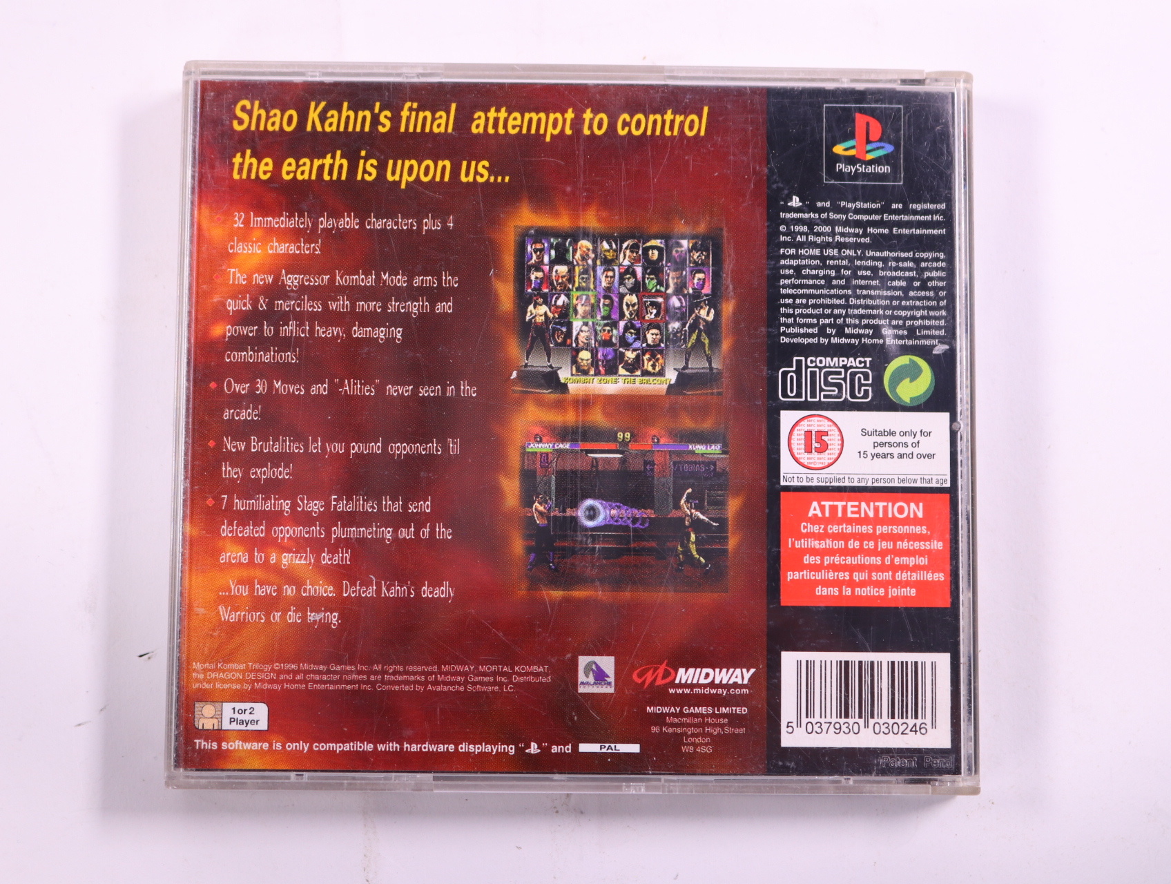 PlayStation 1 - Mortal Kombat Trilogy - productfoto 3