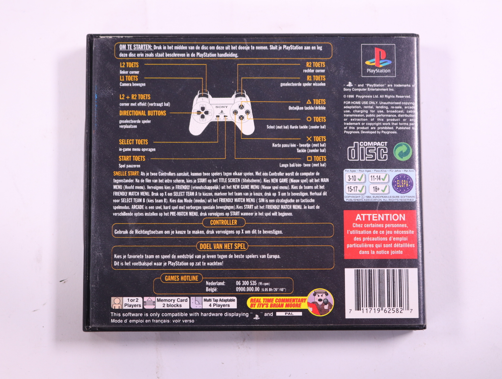 PlayStation 1 - Adidas Power Soccer - productfoto 3