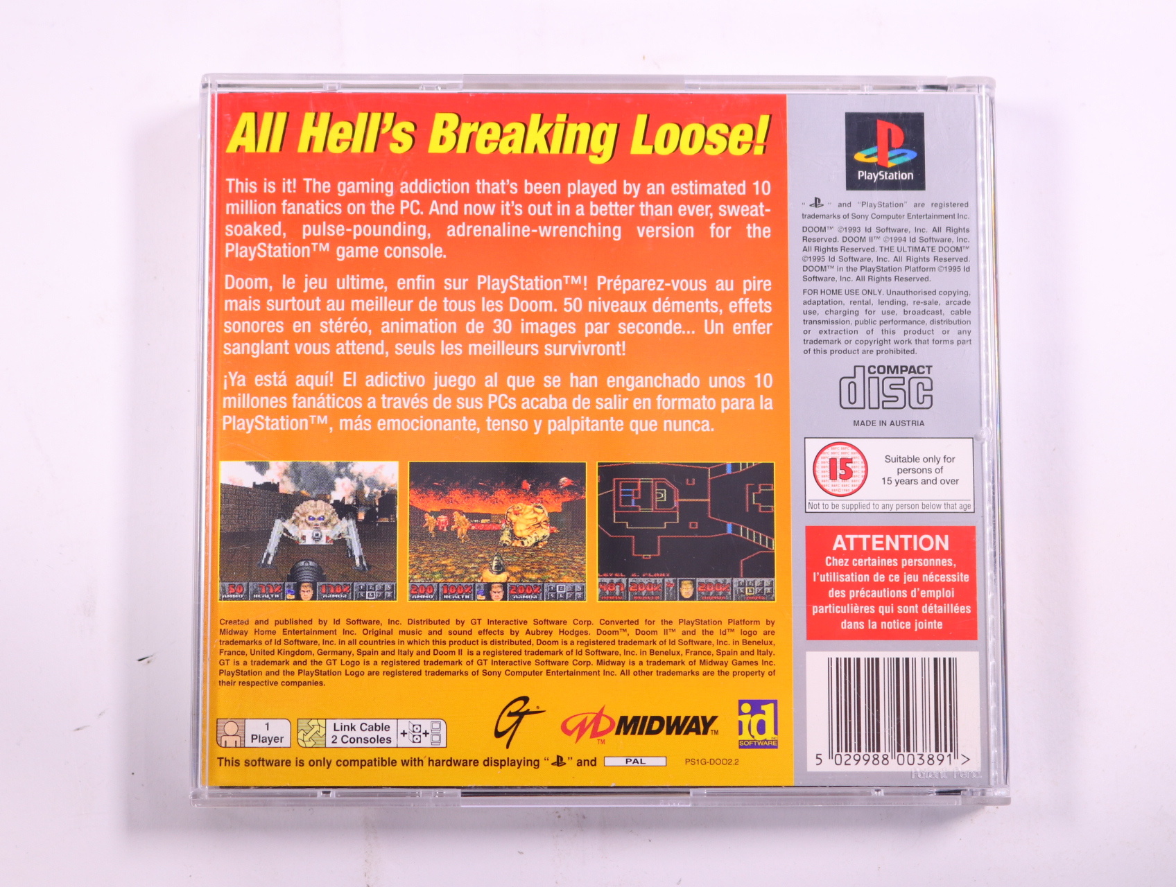 PlayStation 1 - Doom [Platinum] - productfoto 3
