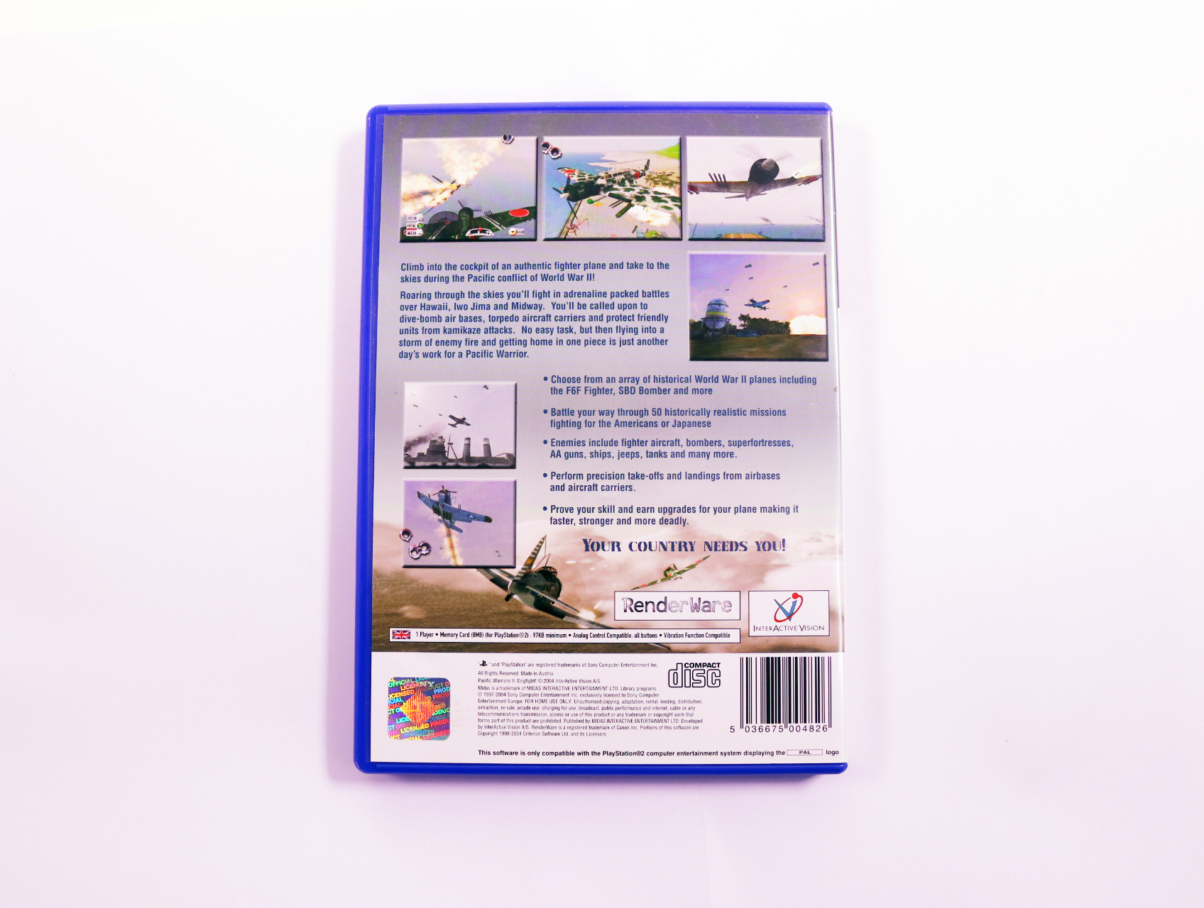 PlayStation 2 - Pacific Warriors II: Dogfight - productfoto 2