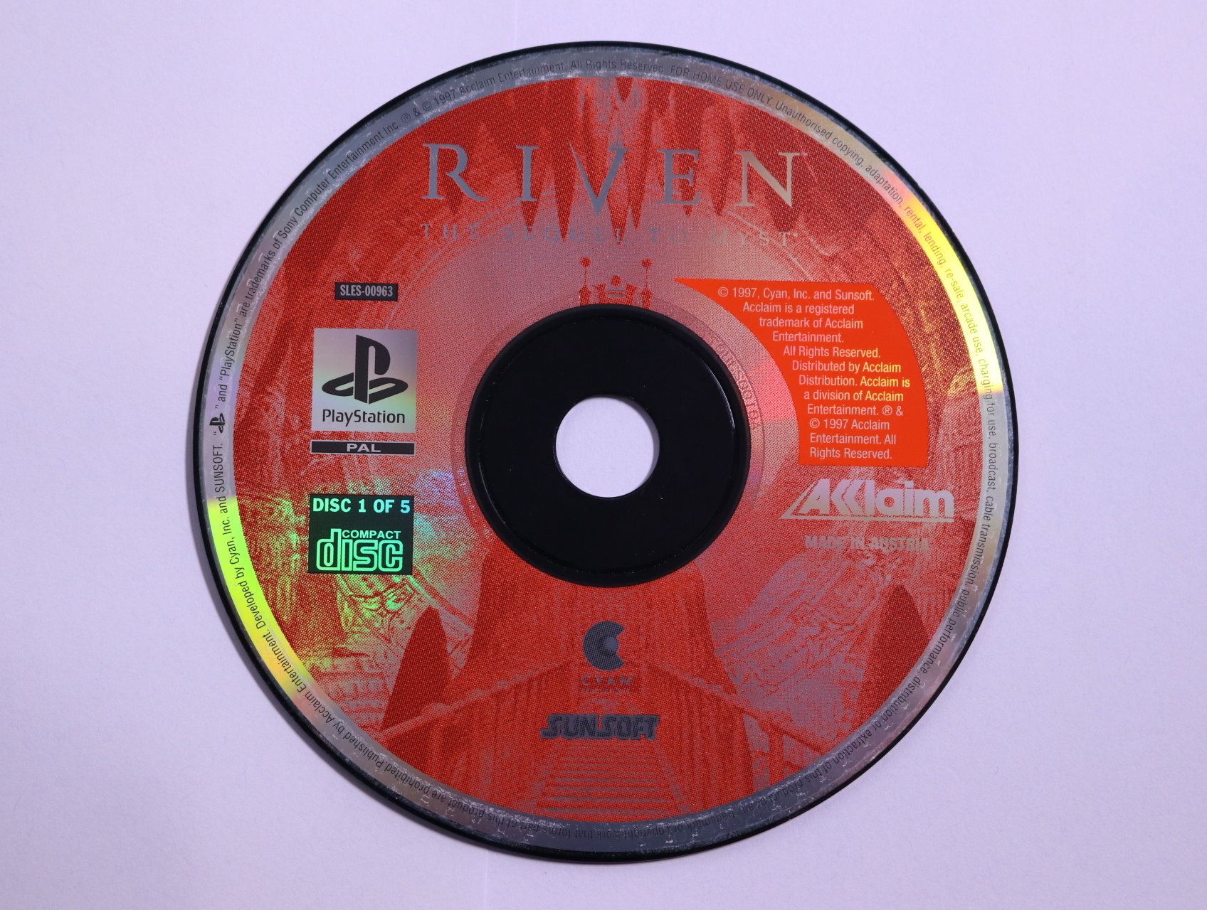 PlayStation 1 - Riven: The Sequel to Myst [All Disc] [Geen Boekje] - Cyan Worlds - productfoto 3