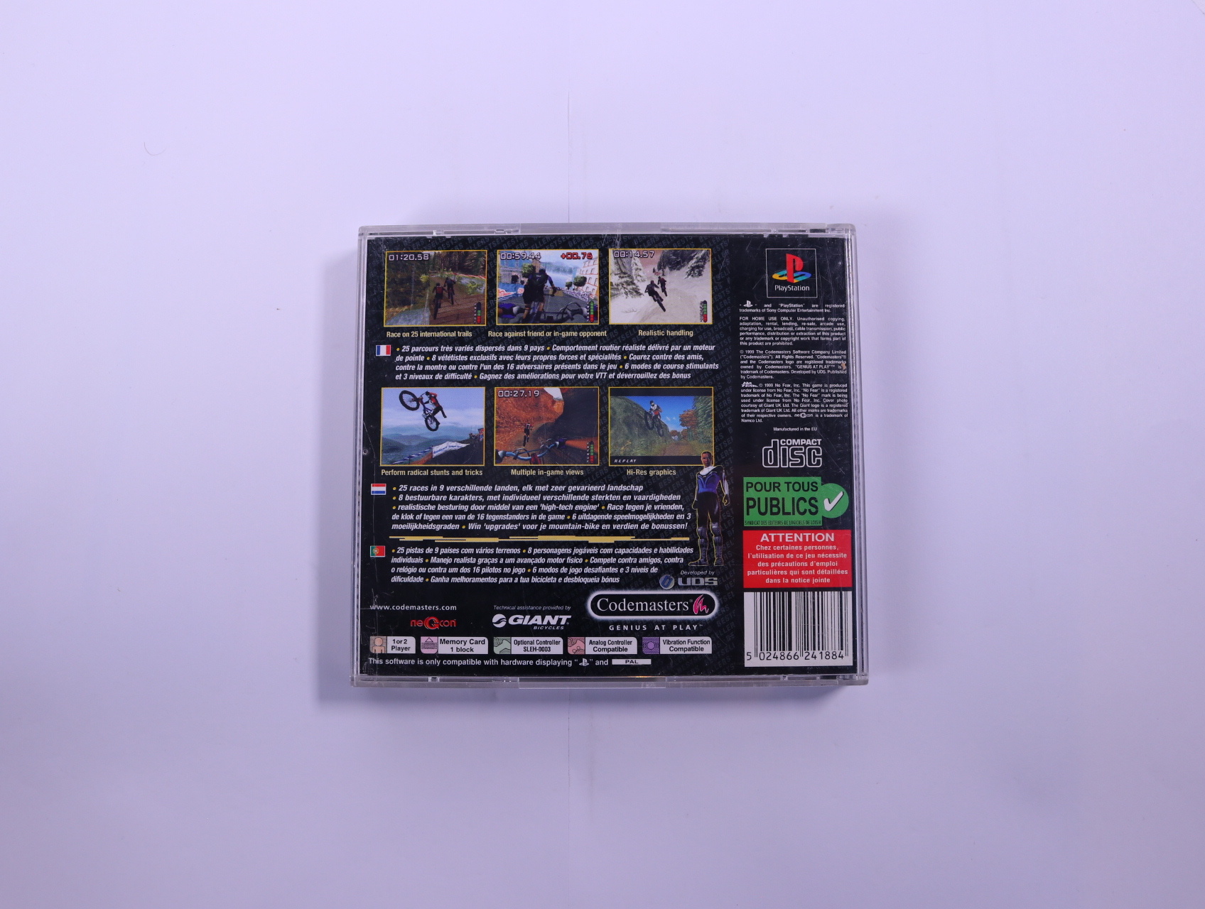 PlayStation 1 - No Fear Downhill Mountain Biking - productfoto 2