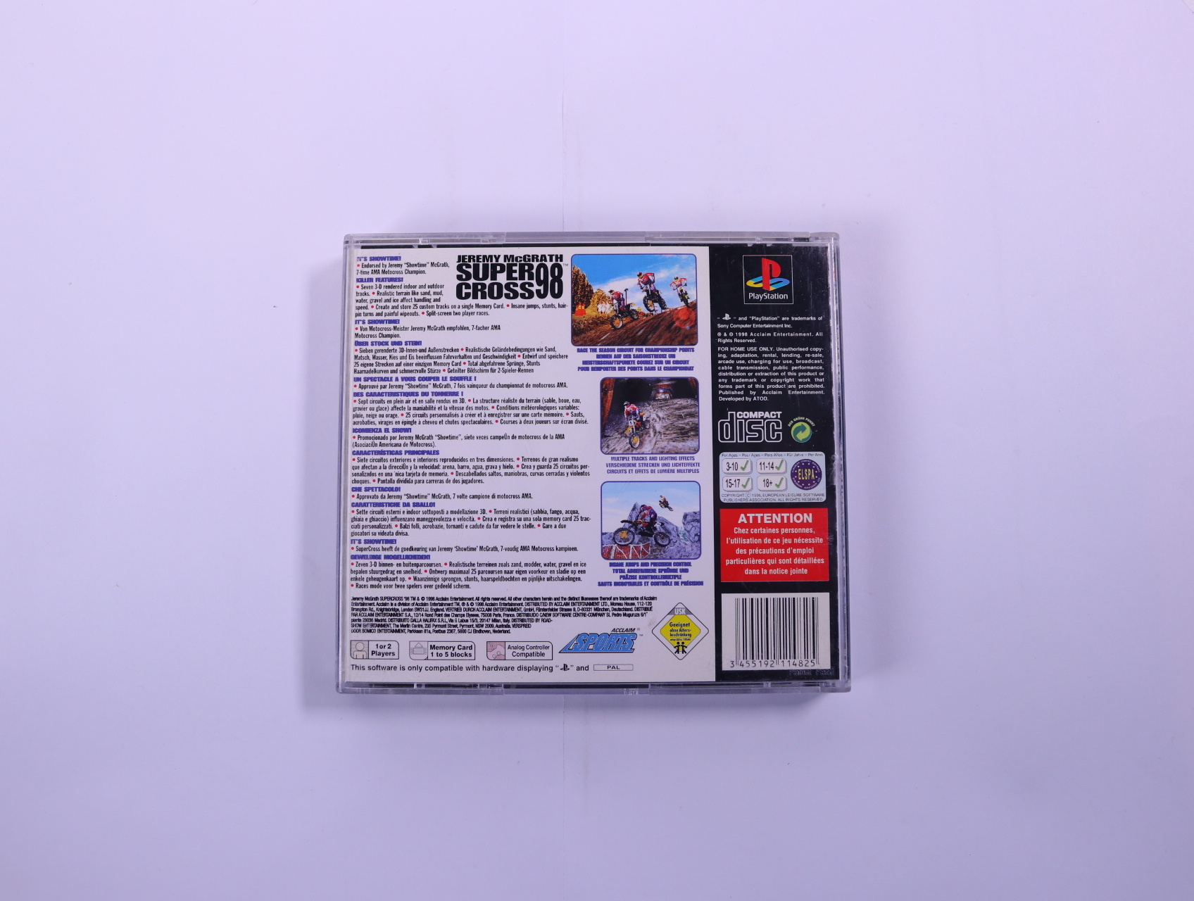 PlayStation 1 - Jeremy McGrath Supercross '98 - productfoto 3