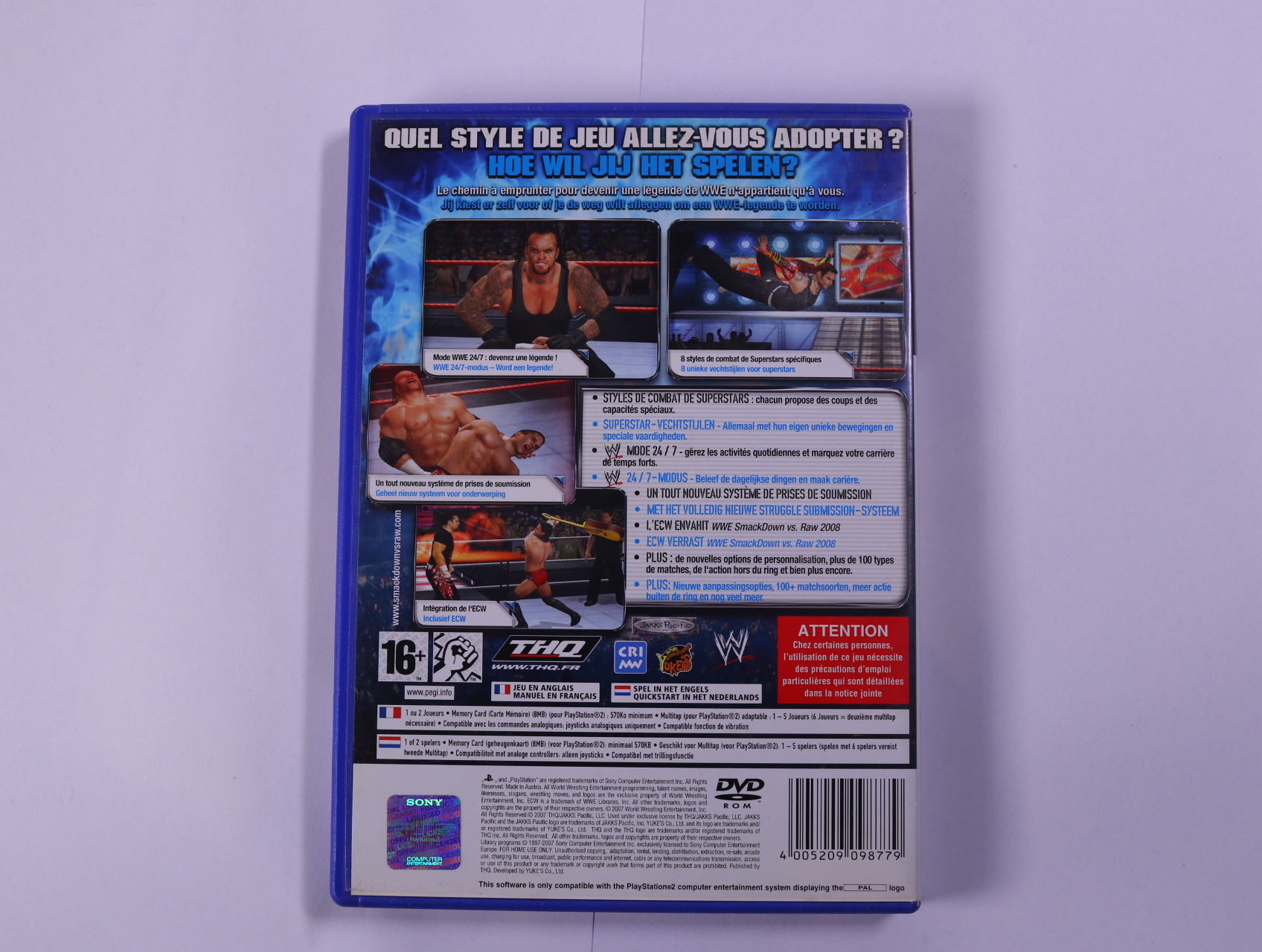 PlayStation 2 - Smack Down VS RAW 2008 - productfoto 3