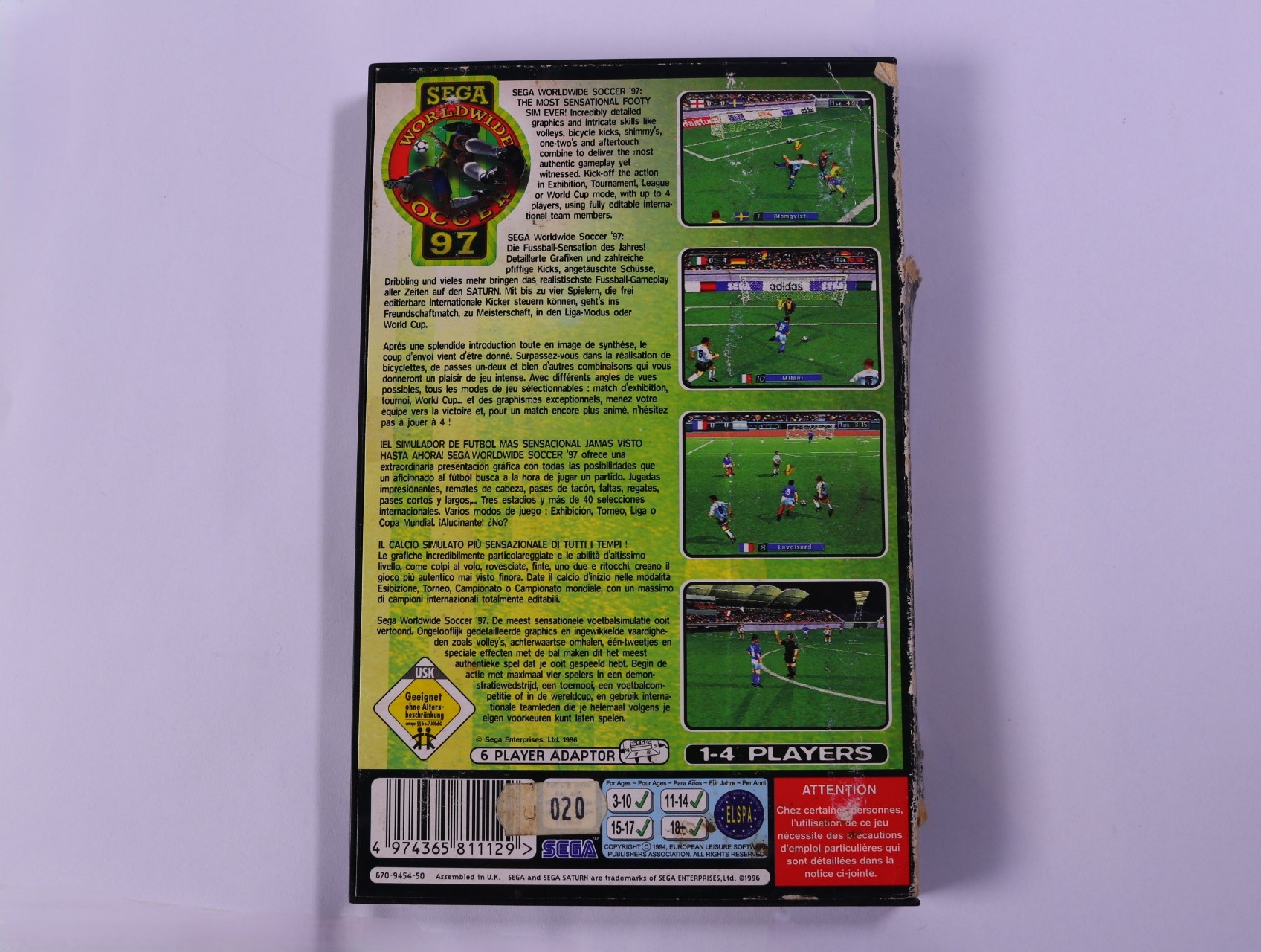 SEGA Saturn - Worldwide Soccer 97 - productfoto 3
