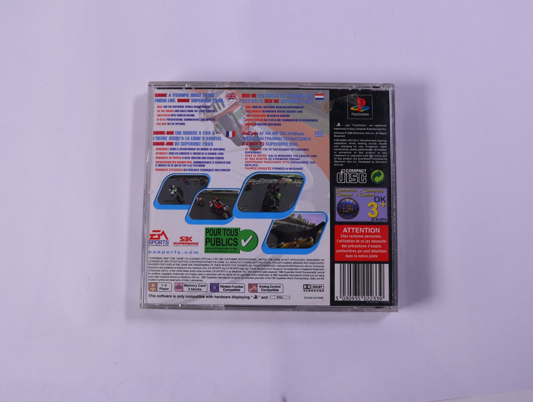 PlayStation 1 - Superbike 2000 - productfoto 3