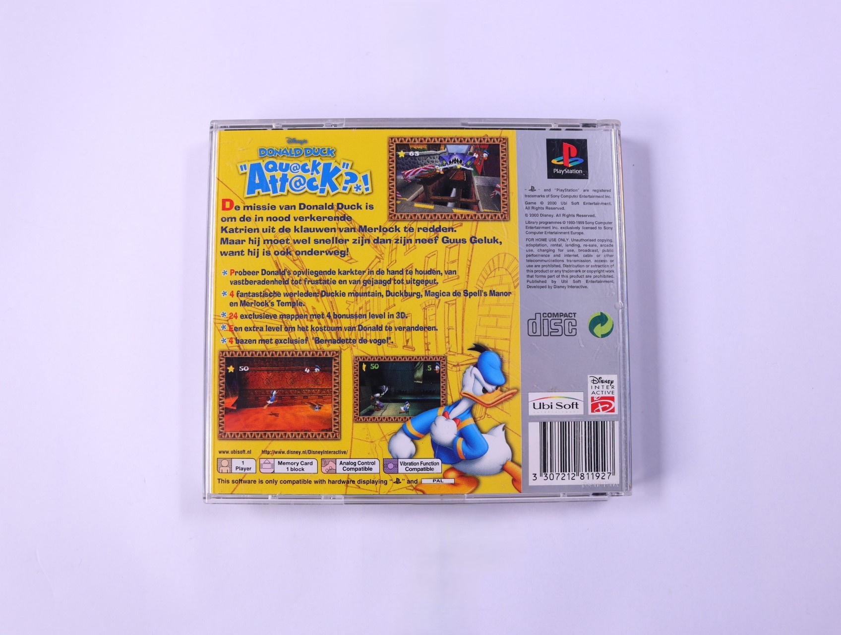 PlayStation 1 - Donald Duck: Quack Attack [Platinum] - productfoto 2
