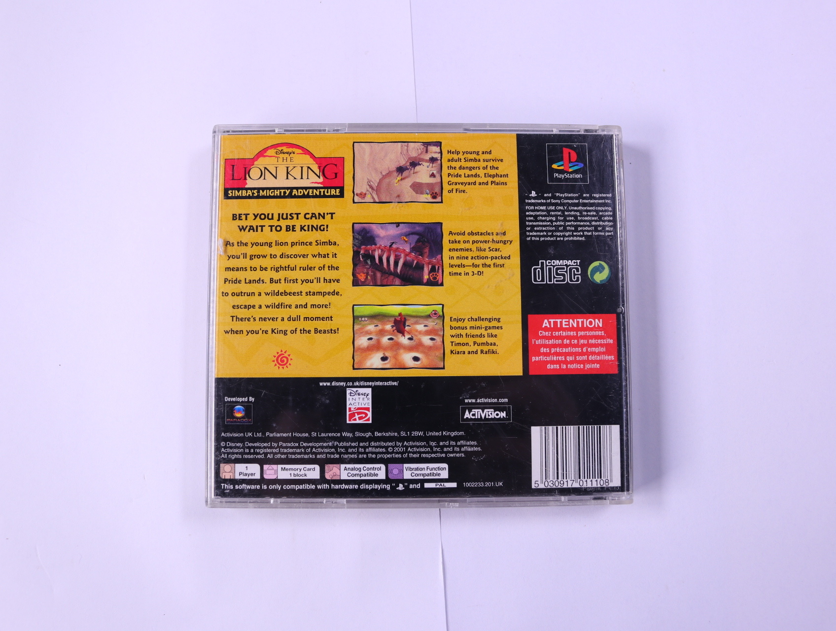 PlayStation 1 - The Lion King: Simba's Mighty Adventure - productfoto 2