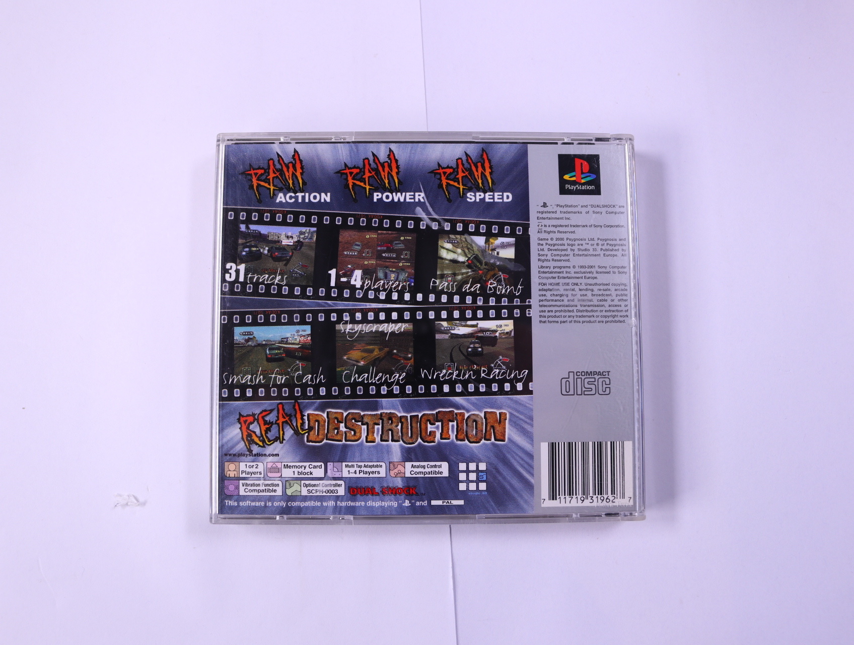 PlayStation 1 - Destruction Derby Raw [Platinum] - productfoto 2