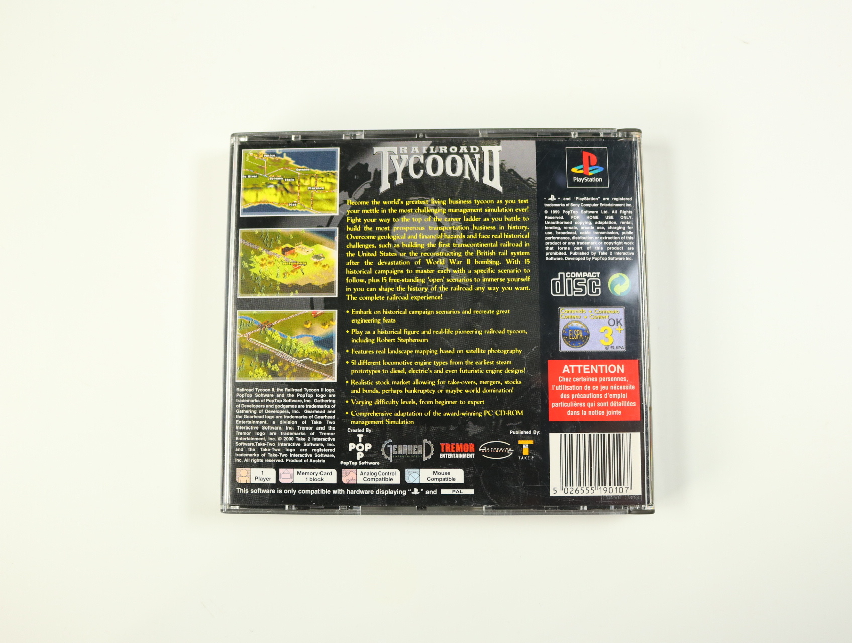 PlayStation 1 - Railroad Tycoon II - PopTop Software - productfoto 2
