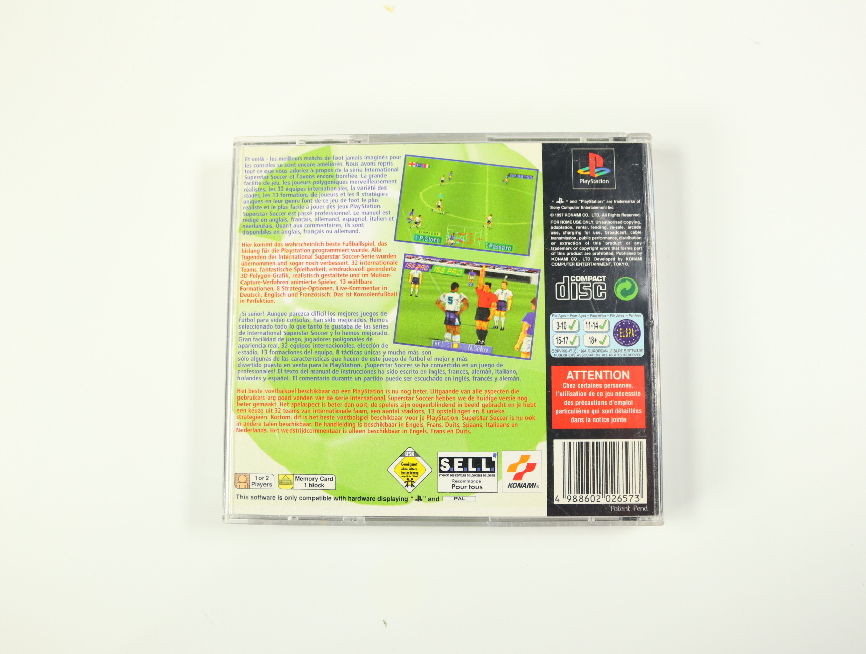 PlayStation 1 - International Superstar Soccer Pro [No Manual] - productfoto 2