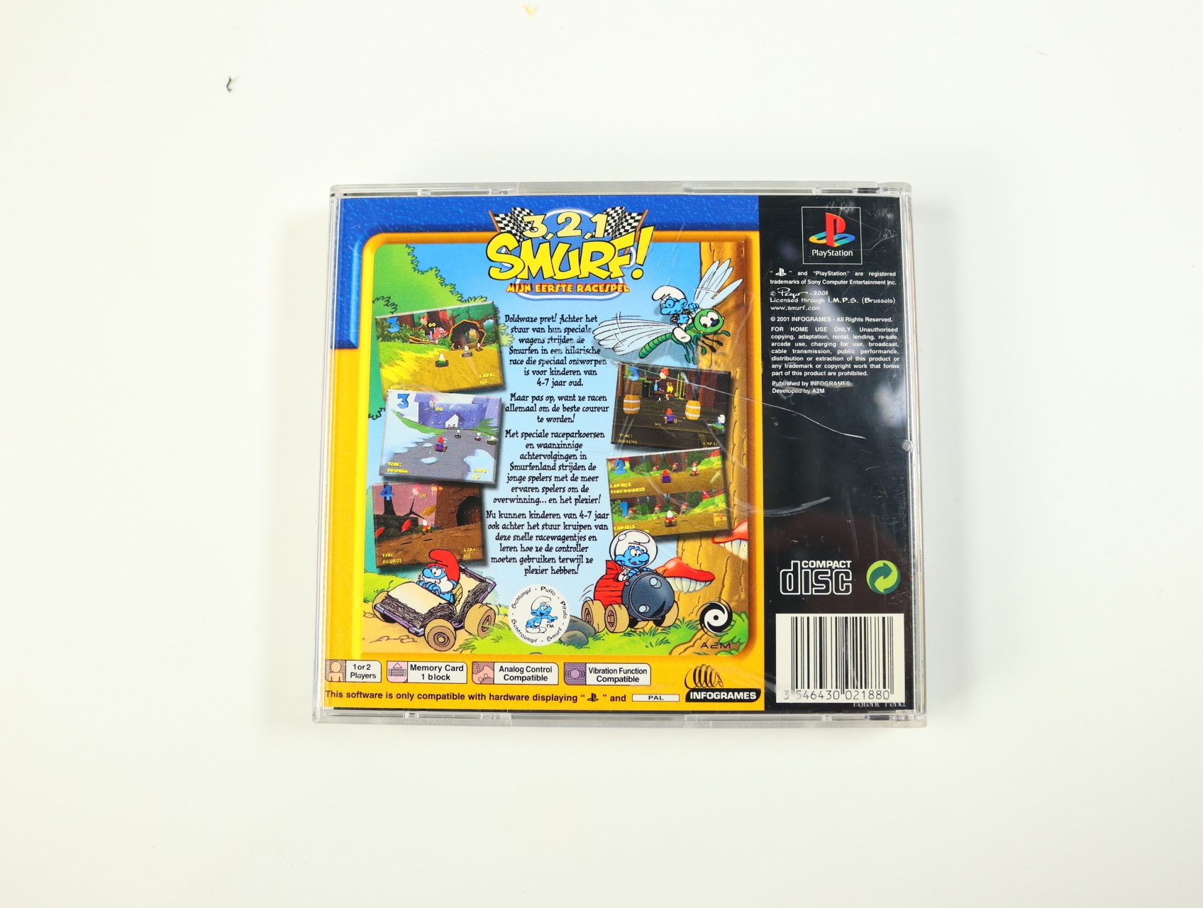 PlayStation 1 - 3, 2, 1, Smurf: Mijn Eerste Racespel - productfoto 2