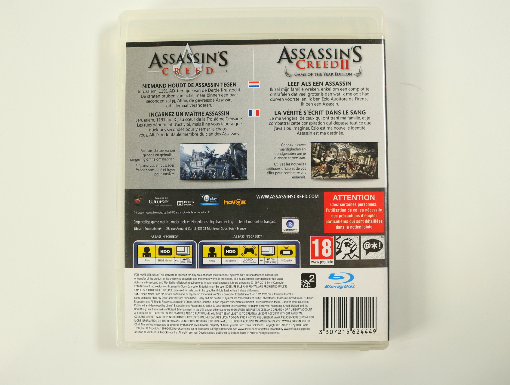 PlayStation 3 - Assassin's Creed I & II - productfoto 2