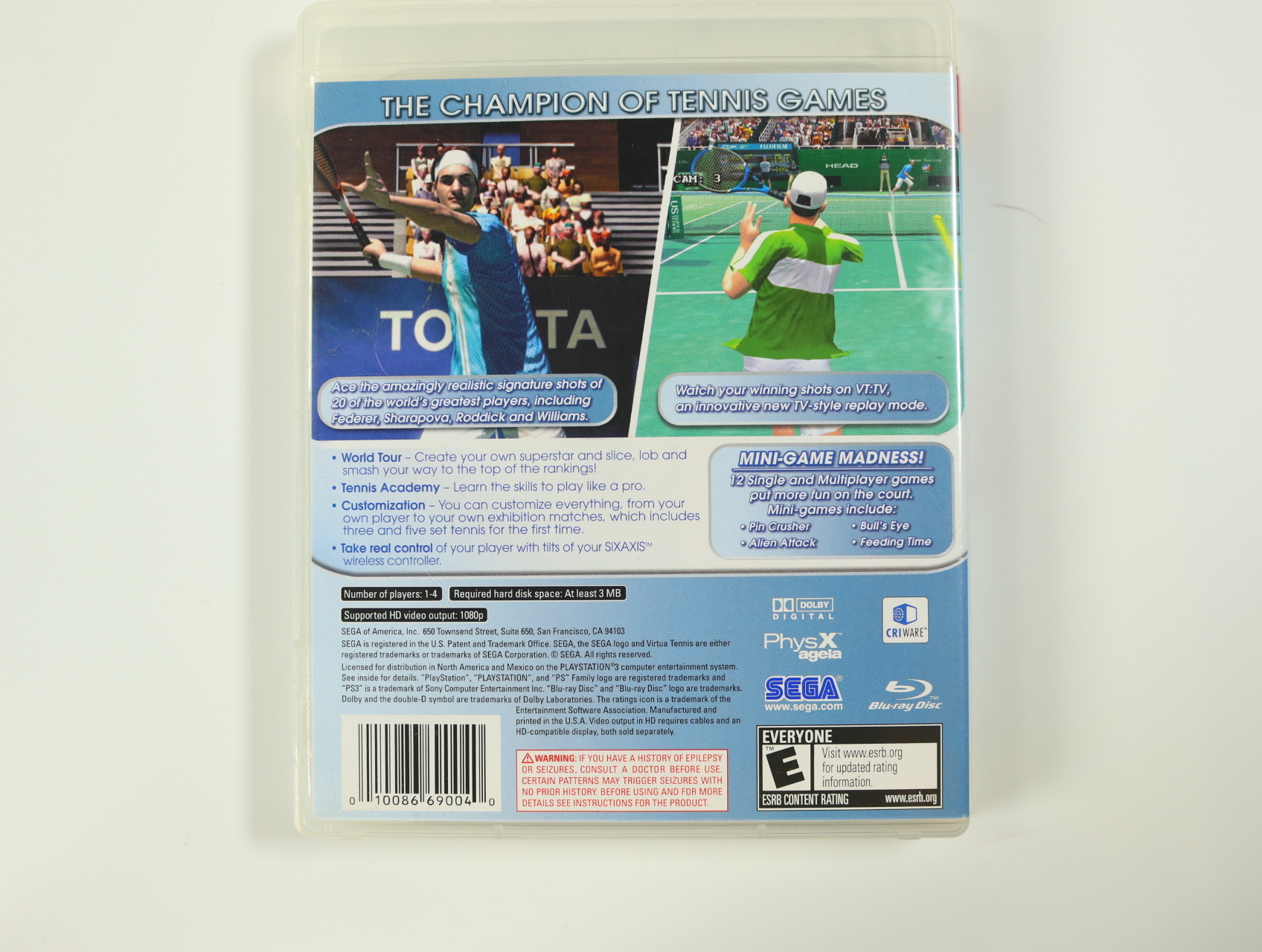 PlayStation 3 - Virtua Tennis 3 - productfoto 2