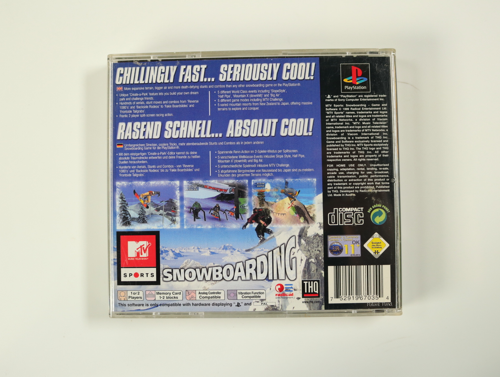 PlayStation 1 - Mtv Sports Snowboarding - productfoto 2