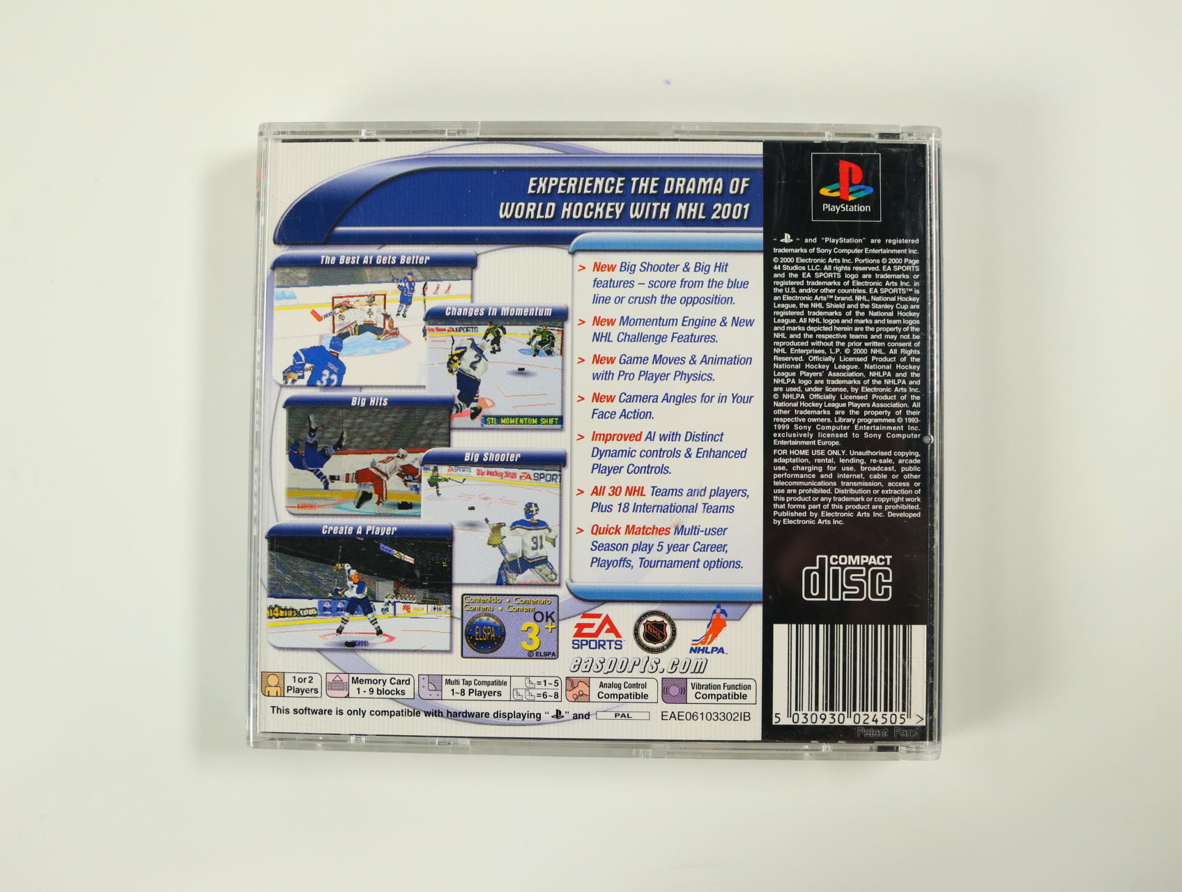 PlayStation 1 - NHL 2001 - productfoto 2