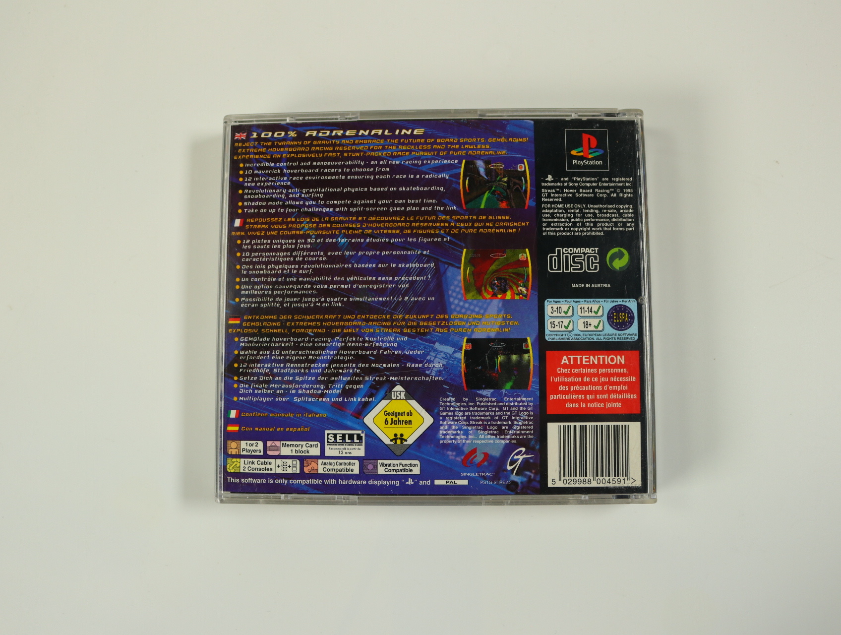 PlayStation 1 - Streak Hoverboard Racing [No Manual] - productfoto 2