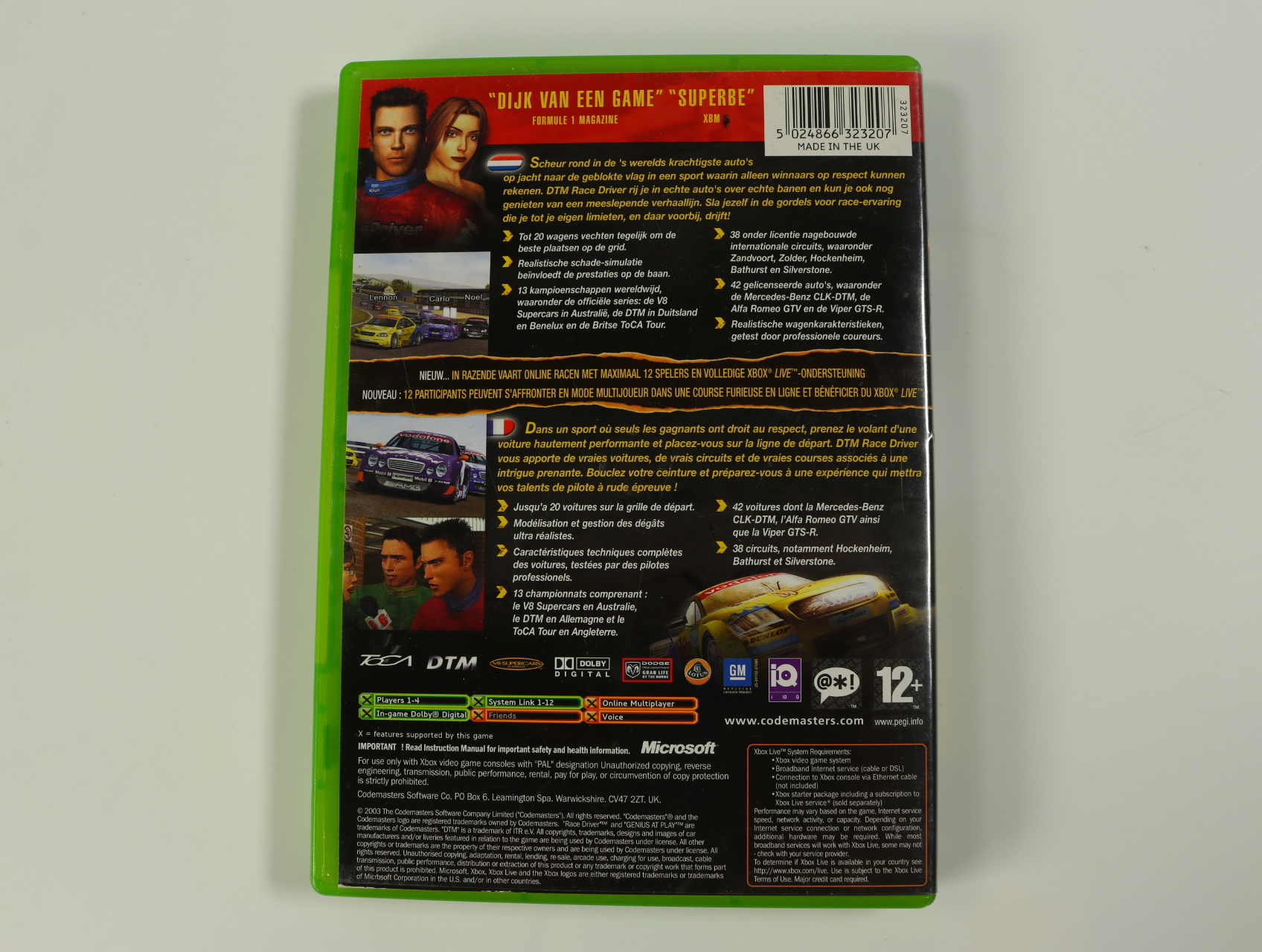 Xbox Classic - DTM Race Driver - productfoto 2