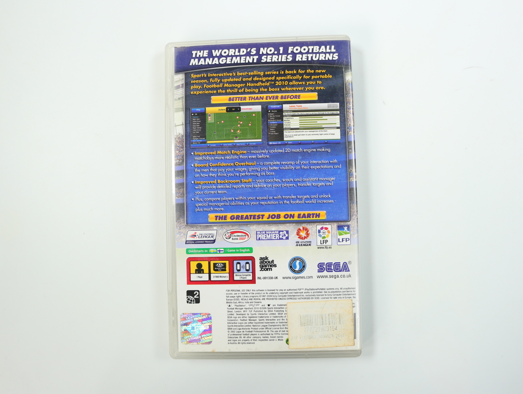 PSP - Football Manager Handheld 2010 - productfoto 2