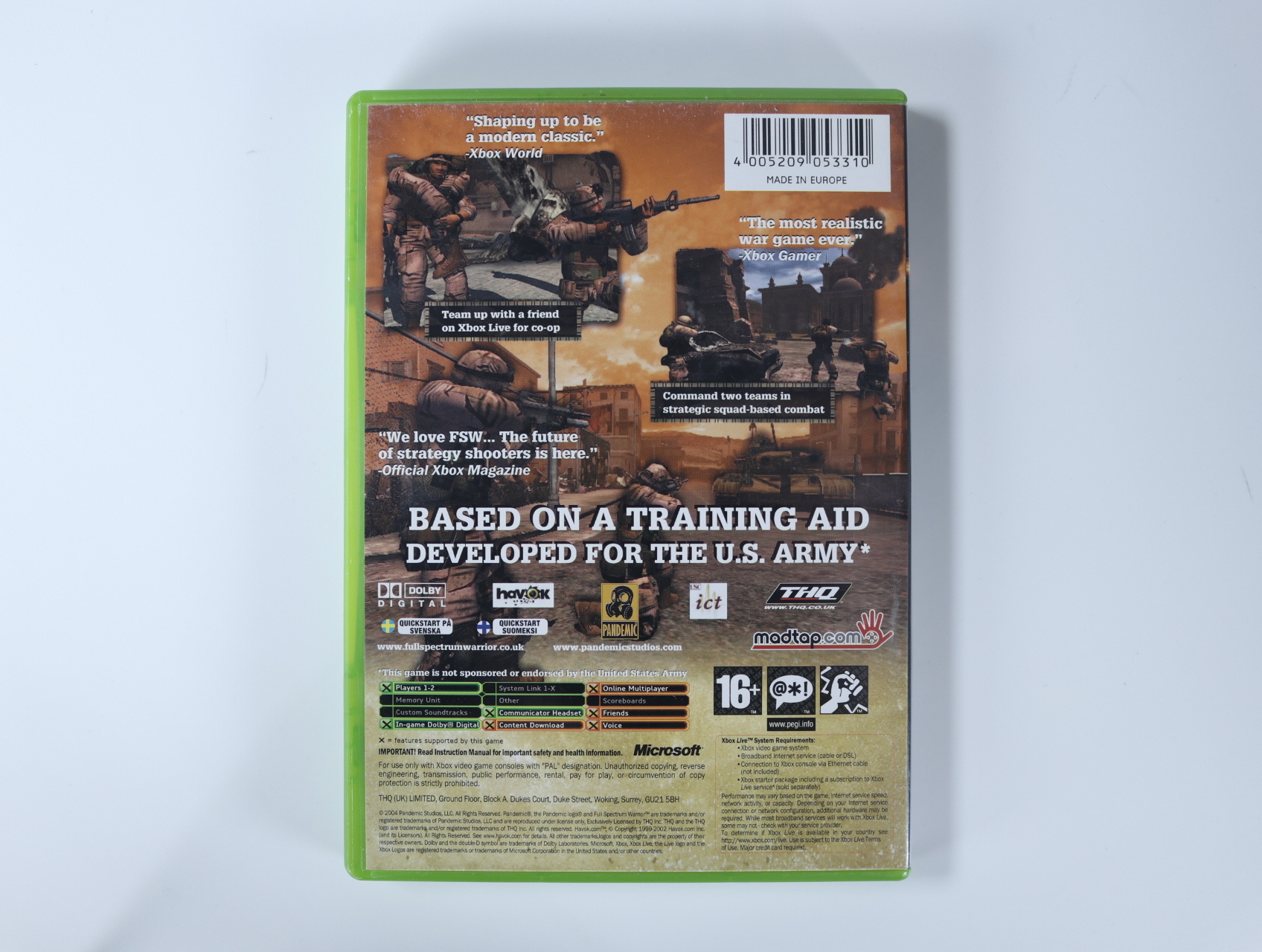 Xbox Classic – Full Spectrum Warrior - productfoto 2